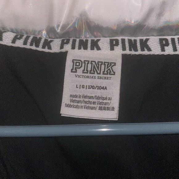 Rare Victoria’s Secret Pink Rainbow Iridescent Puffer Coat Size Large ON HOLD - Picture 8 of 8